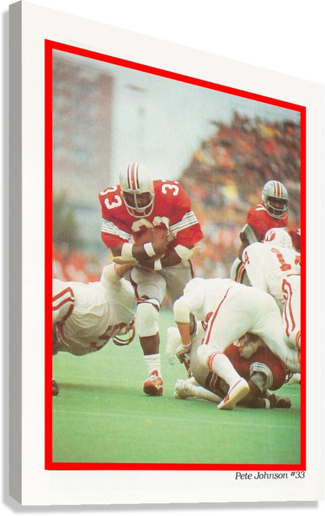 1975 Pete Johnson Ohio State Football Art Canvas Print