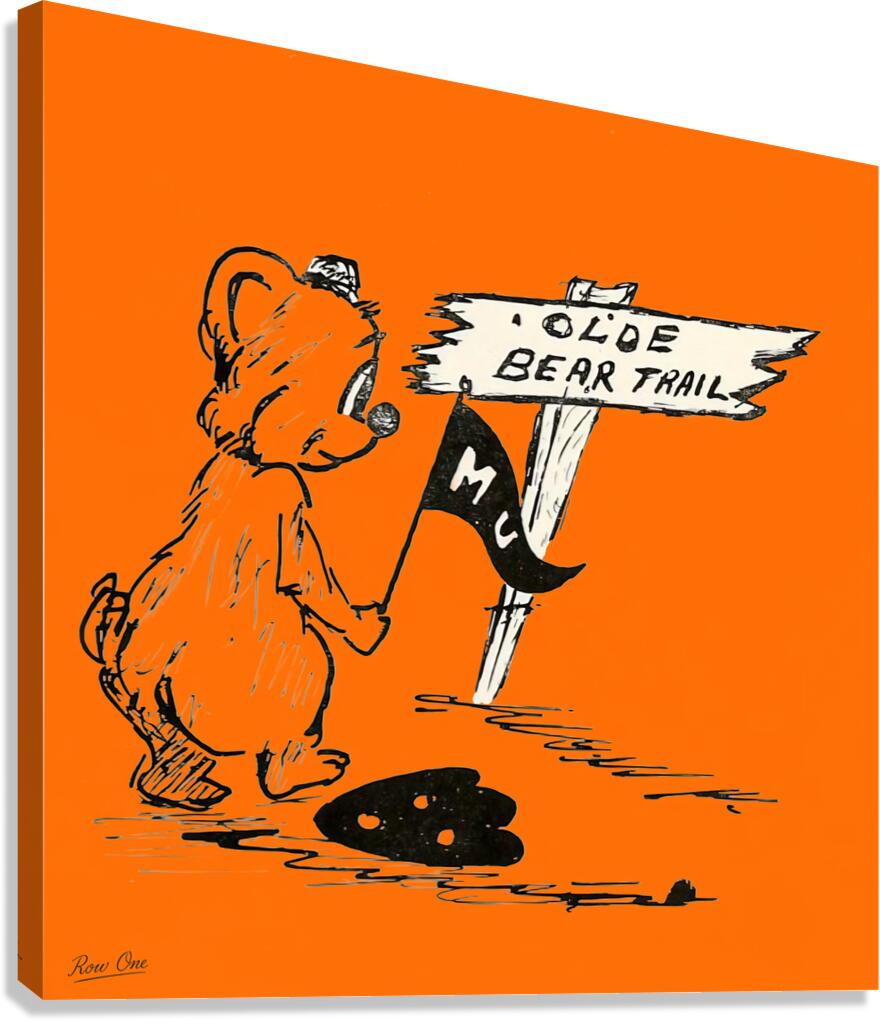 1940s Mercer Bear Cartoon Art Canvas Print