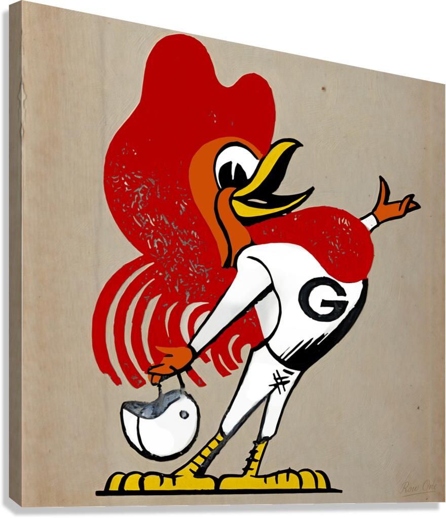 1950s Goebel Rooster Football Cartoon Canvas Print