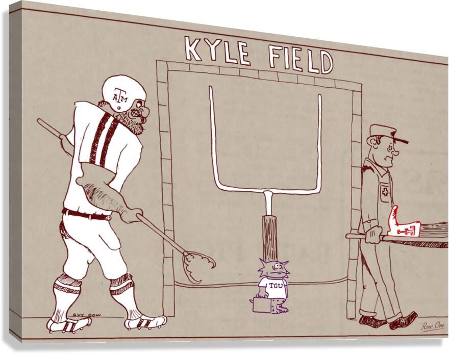 1970s Texas A&M Cartoon Art by Guy Dow Canvas Print