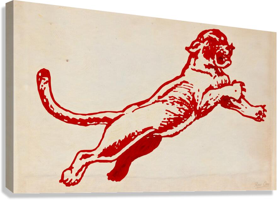 1930s Houston Cougar Art Canvas Print