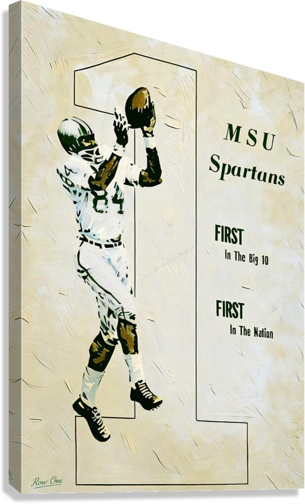 1966 Michigan State Spartans Football Art Canvas Print