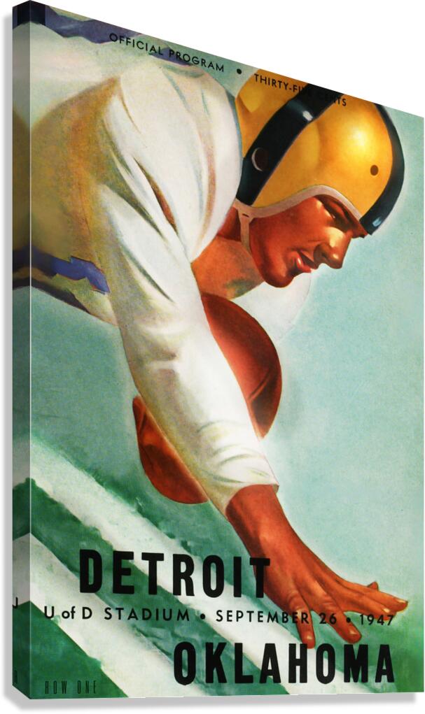 1947 Oklahoma Sooners at Detroit Titans Canvas Print