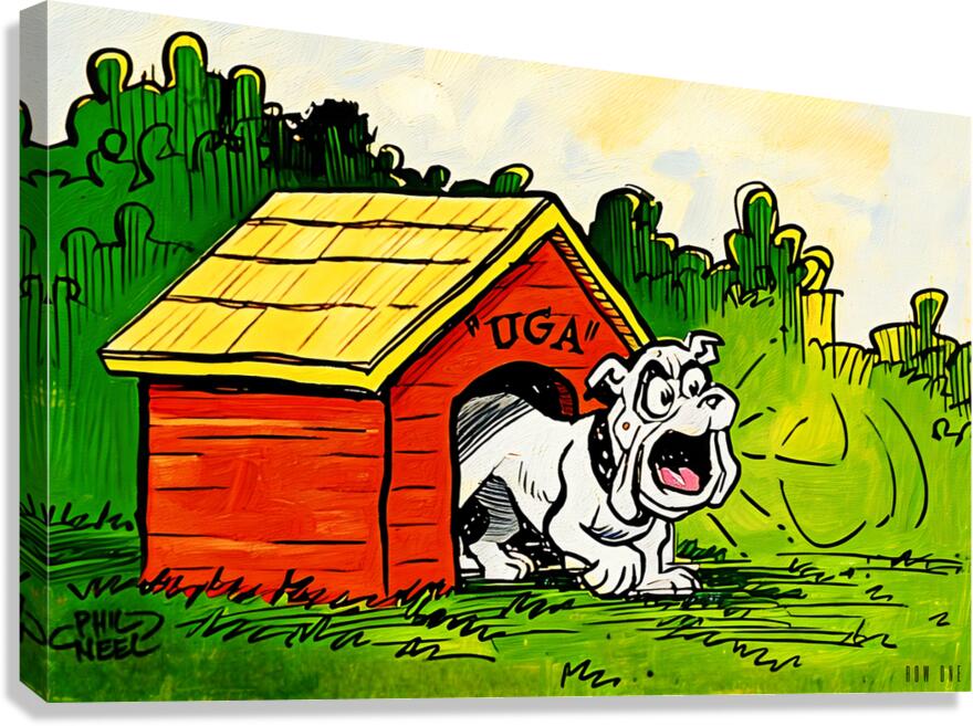 1960s Georgia Bulldog Cartoon Art by Phil Neel  Canvas Print