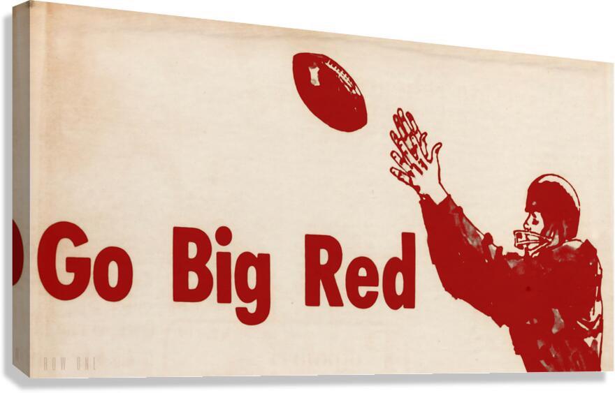 1970s Go Big Red Oklahoma Sooners Football Art  Canvas Print