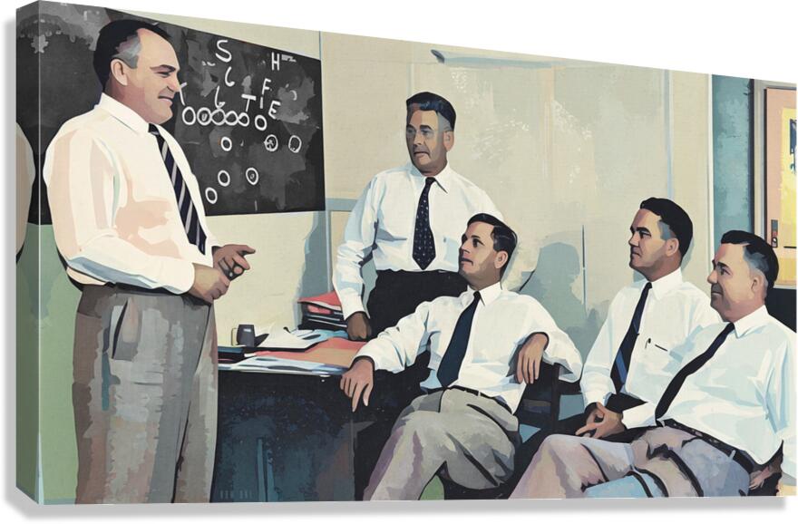 1940s Baylor Football Staff Meeting Art  Canvas Print