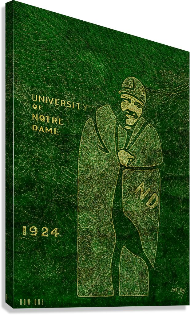 1924 Notre Dame Football Player Art  Canvas Print