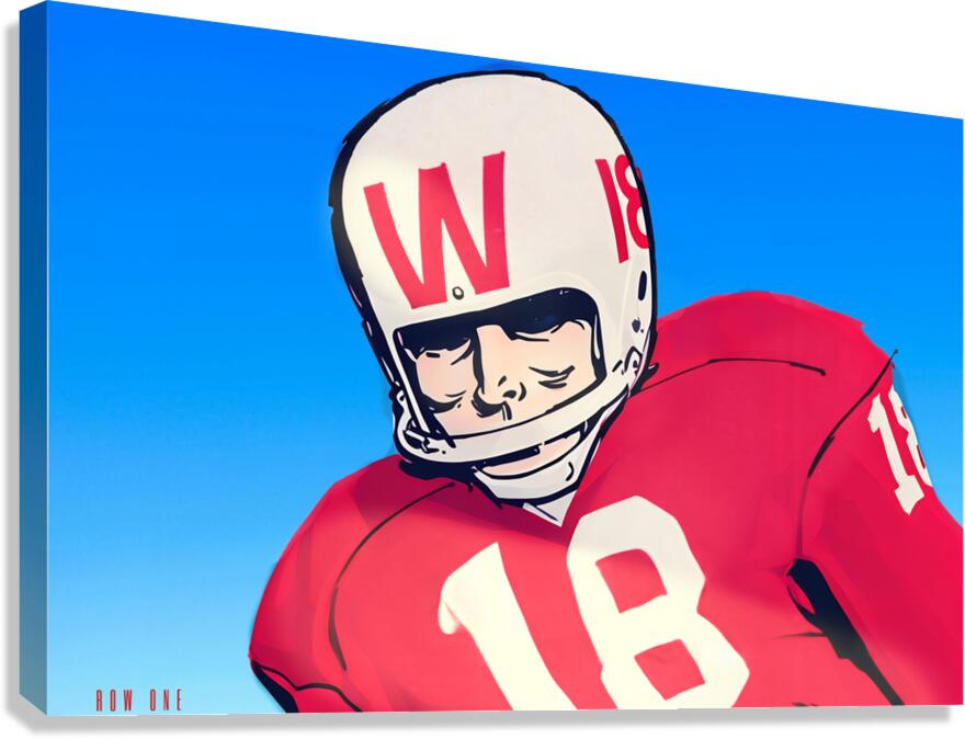 1966 Wisconsin Football Player Art Remix  Canvas Print