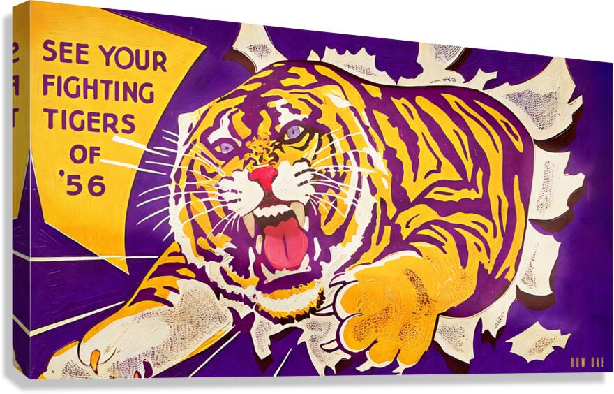 1956 LSU Tiger Art Remix  Canvas Print