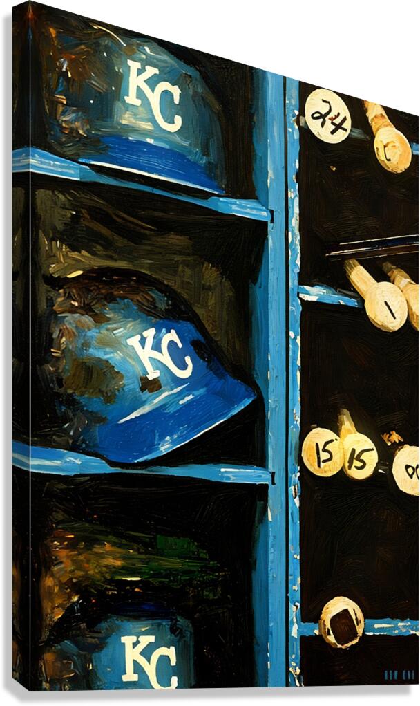 Vintage Kansas City Royals Batting Helmets Art  Canvas Print