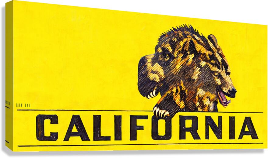 1940 California Golden Bear Art  Canvas Print