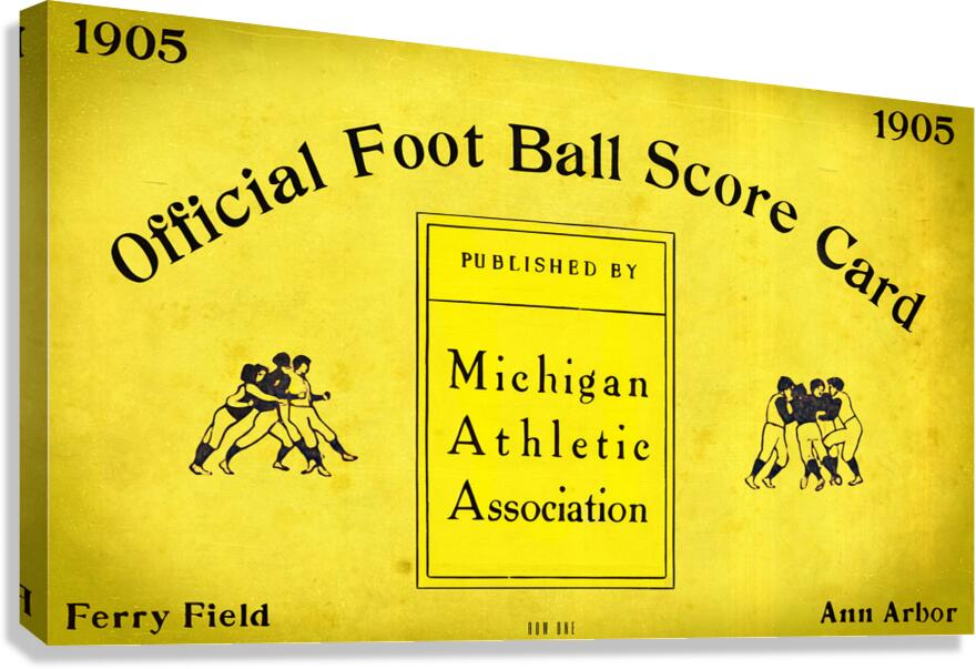 1905 Michigan Wolverines Football Score Card Art Remix  Canvas Print