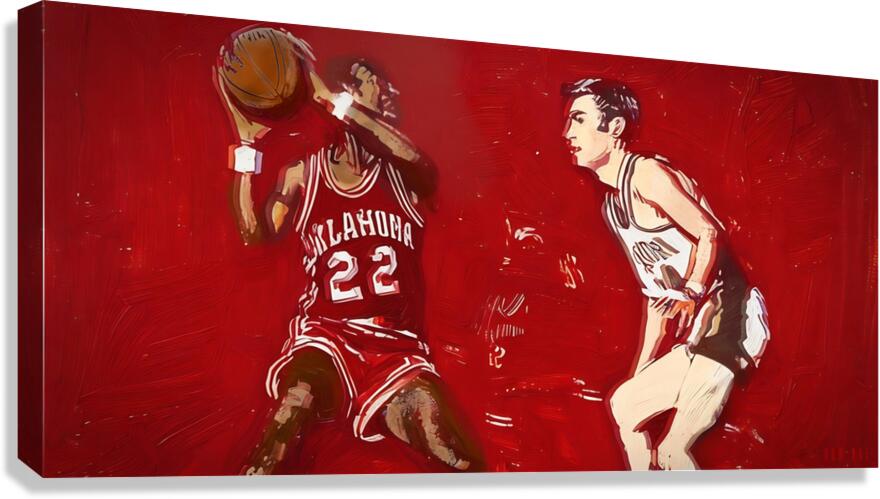 1970s Oklahoma Sooners Basketball Art  Canvas Print