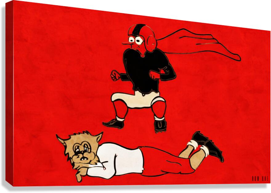 1953 Texas Tech Red Raider Stomping Arizona Wildcat  Canvas Print