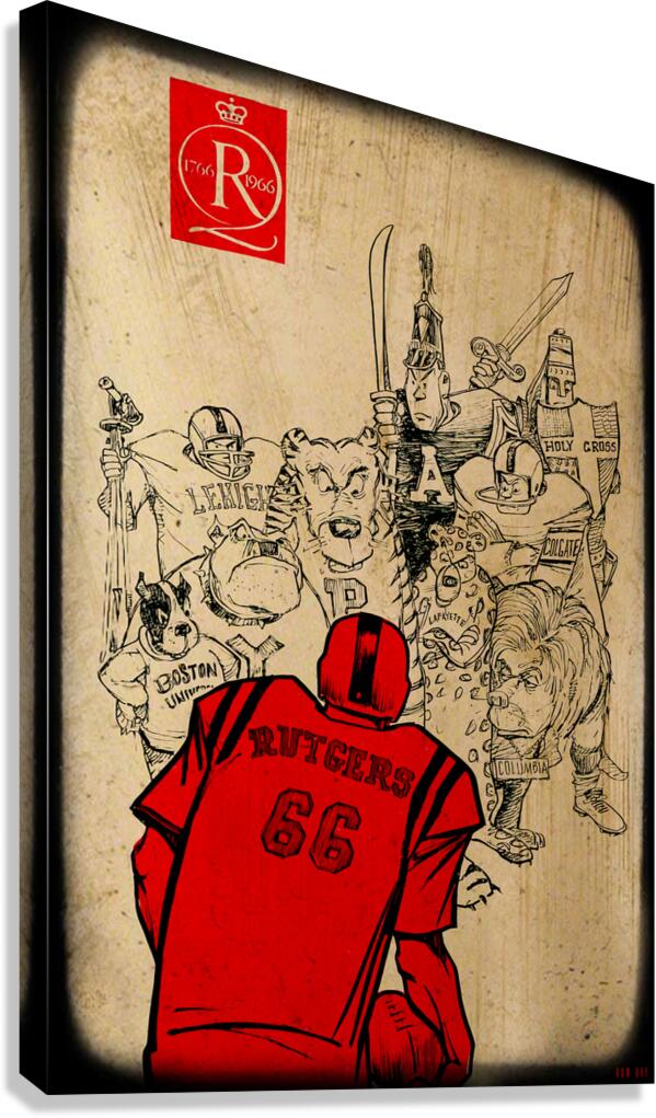 1966 Rutgers Football Art  Canvas Print