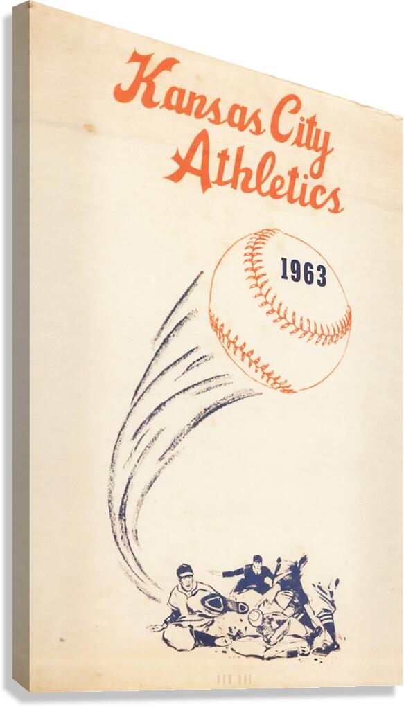 1963 Kansas City Athletics Baseball Art  Canvas Print