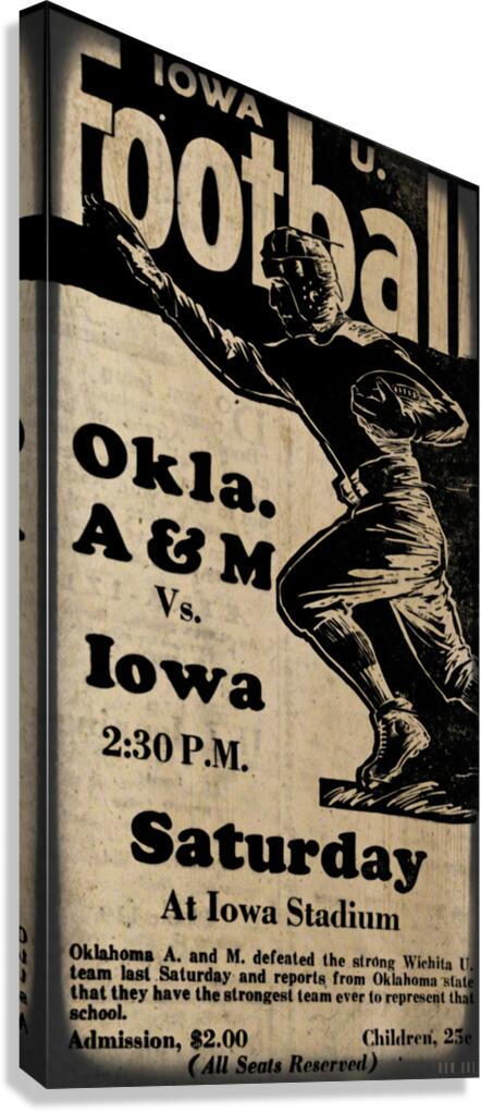 1930 Oklahoma A&M Cowboys at Iowa Hawkeyes Canvas Print