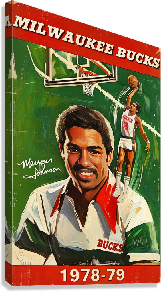 1978 Milwaukee Bucks Basketball Art Remix Canvas Print