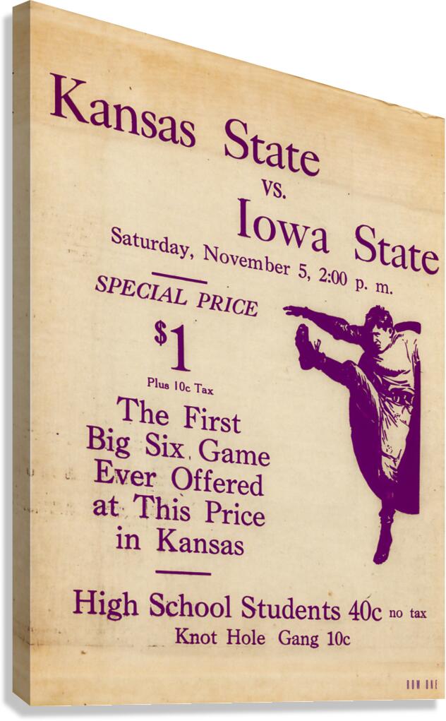 1930s Kansas State vs. Iowa State Football Ad Canvas Print