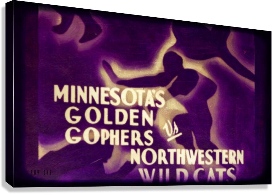 Vintage Minnesota at Northwestern Football Players Art Canvas Print
