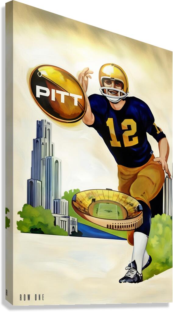 1968 Pitt Panthers Football Art Remix Canvas Print