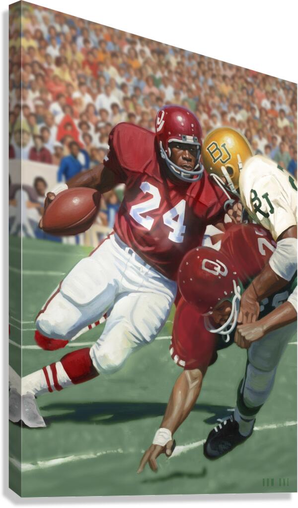 Joe Washington Oklahoma Sooners Football Painting Canvas Print
