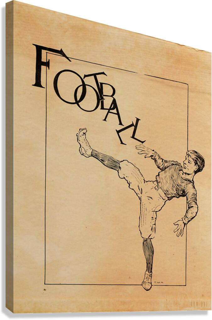 Early 1900s Football Kicker Art Canvas Print
