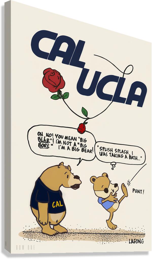 1969 Cal UCLA Cartoon Art Remix Canvas Print