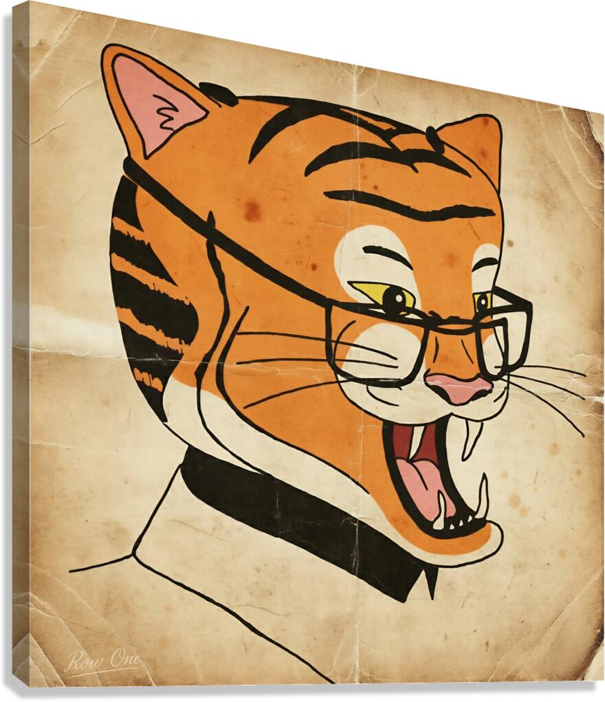 1950s Tiger in Glasses Canvas Print