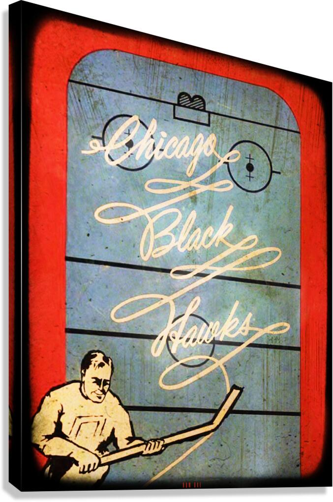1964 Chicago Black Hawks Art Remix Canvas Print