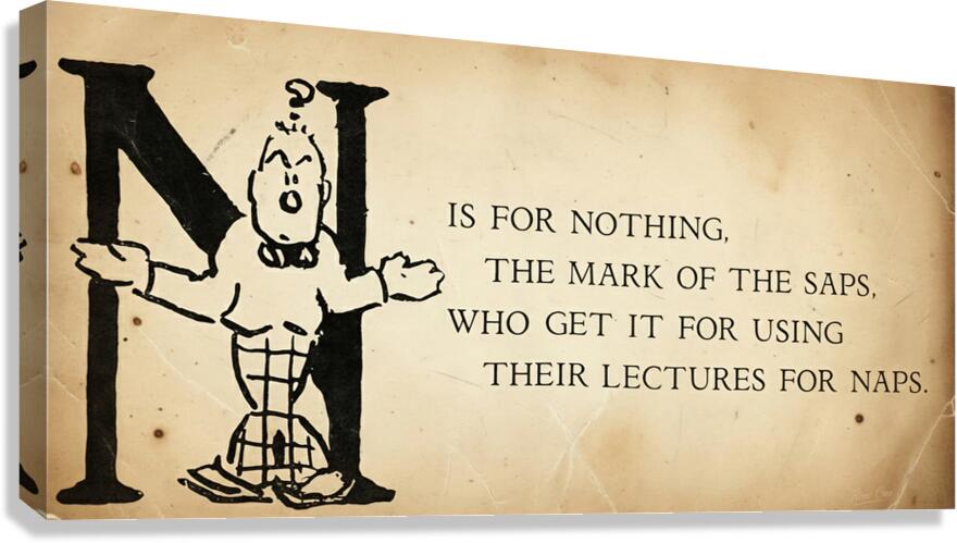 N is for Nothing Canvas Print