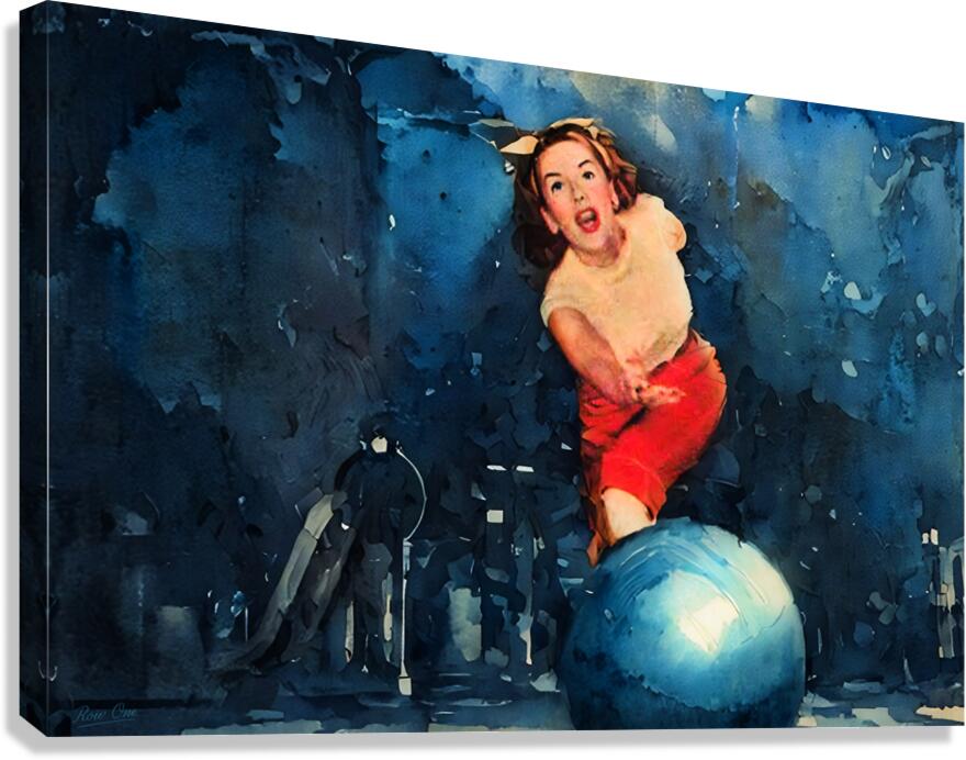 1947 Woman Bowling Art Canvas Print