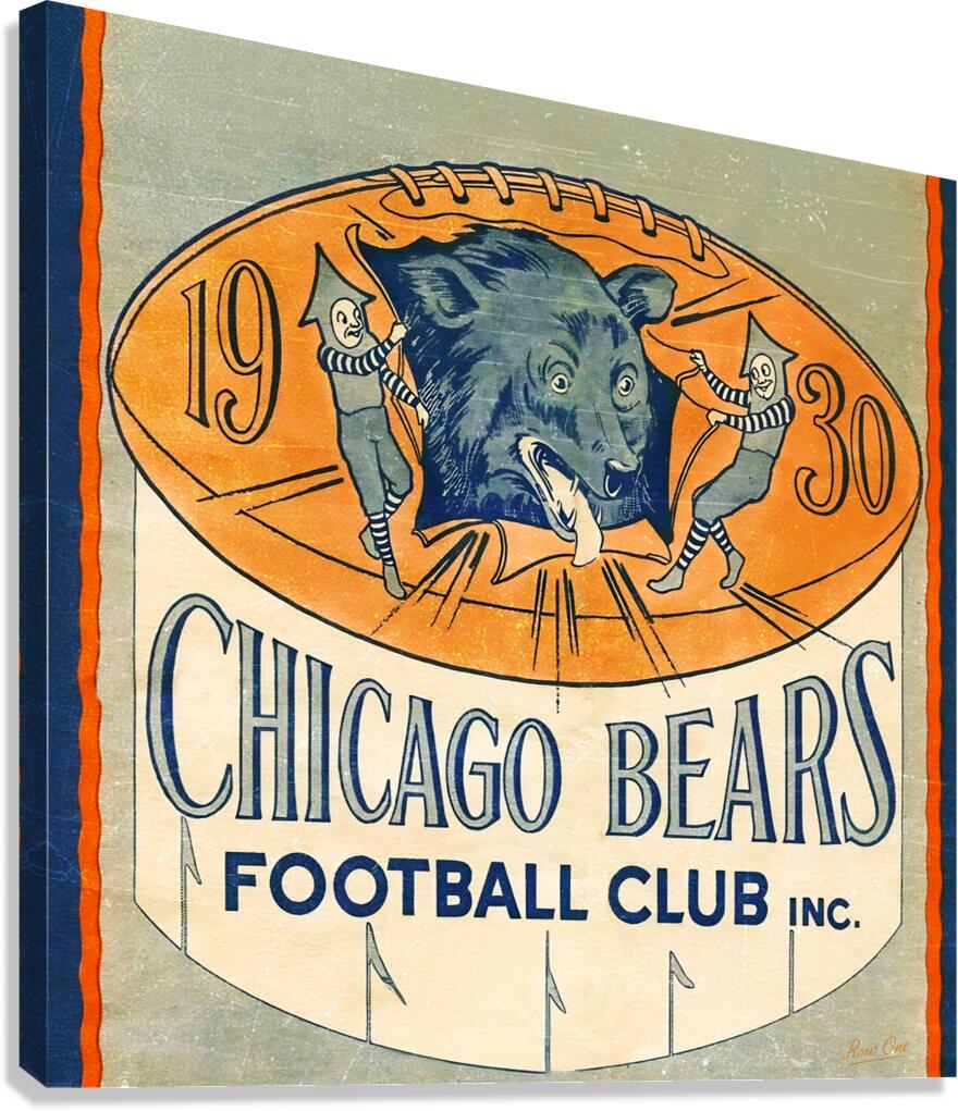 1930 Chicago Bears Football Club Art Canvas Print