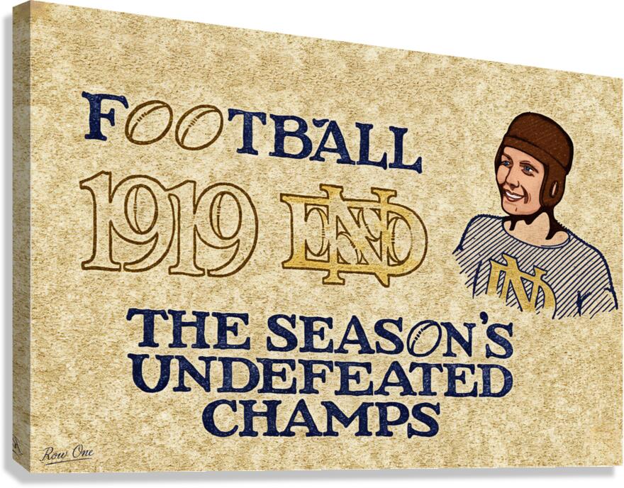 1919 Notre Dame Fighting Irish Football Art Remix Canvas Print