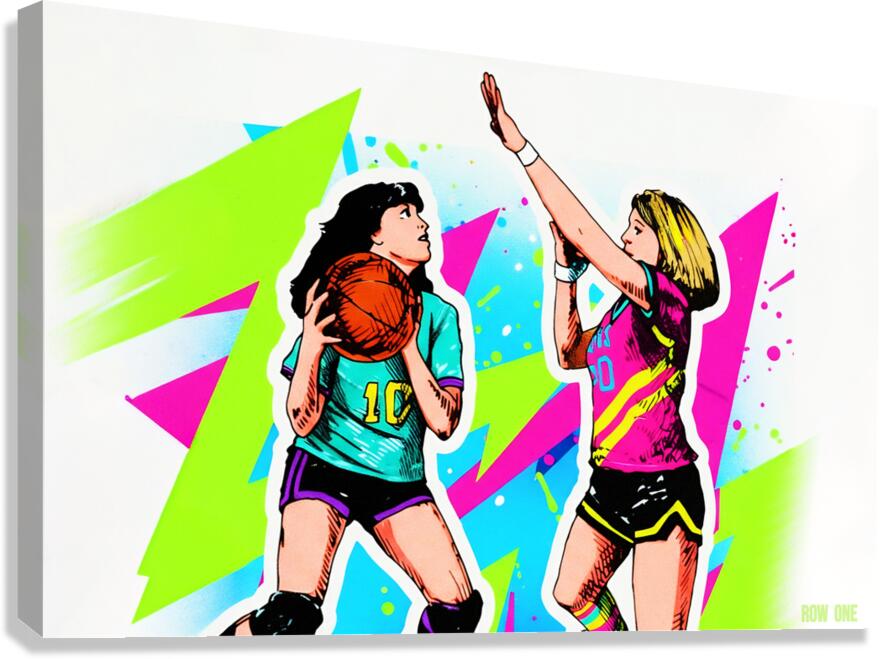 1981 Womens Basketball Art Remix Canvas Print
