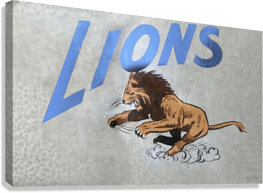 Detroit Lions Art from the 1950s Remixed by Row One Canvas Print