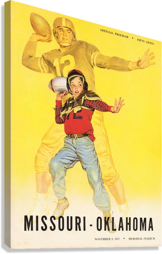 1957 Oklahoma Sooners at Missouri Tigers Canvas Print