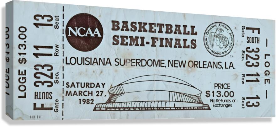 1982 NCAA Mens Basketball Semi Finals Ticket Art Canvas Print