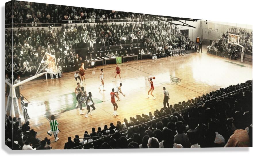 Vintage North Texas Eagles Basketball Art Canvas Print