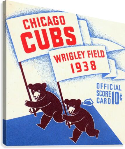 1938 Chicago Cubs Scorecard Art  Canvas Print
