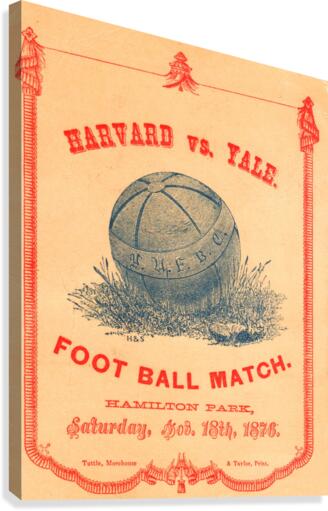1876 Harvard vs. Yale Football Program Art  Canvas Print