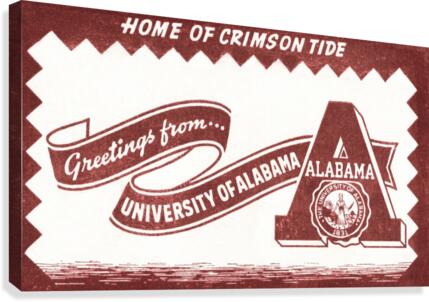 Vintage University of Alabama Art   Canvas Print