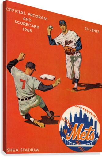 1968 New York Mets Baseball Scorecard Art Canvas Print