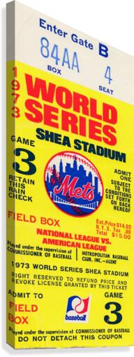 1973 Mets World Series Ticket Wall Art Canvas Print