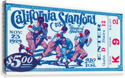 1929 California Bears at Stanford Indians Canvas Print