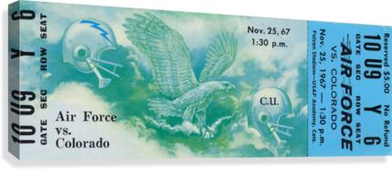 1967_College_Football_Air Force vs. Colorado_Falcon Stadium_Unique Sports Collectible Art Ticket Canvas Print
