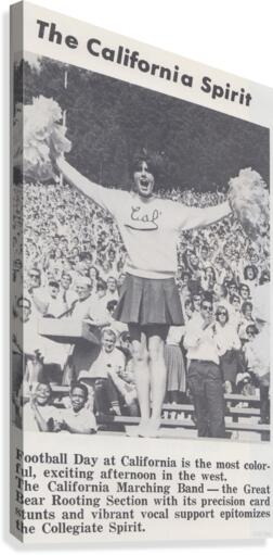 1965 California Spirit College Football Cheerleader Art Vintage Photograph Canvas Print