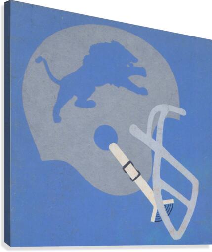 Vintage Detroit Lions Helmet Art (1965) Reproduction Fine Art Print (1) Canvas Print