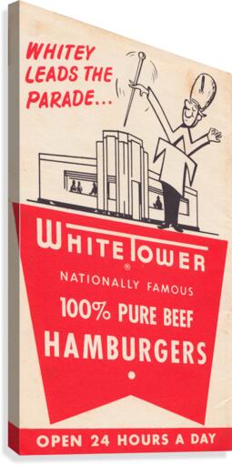 white tower hamburger ad Canvas Print