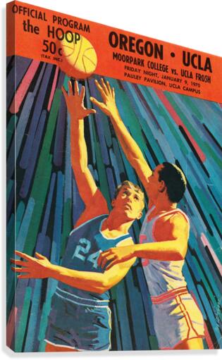 1970 UCLA Bruins Basketball Program Cover Art_Oregon vs. UCLA Bruins Poster Canvas Print